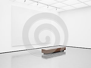 Mock up of empty gallery interior with white