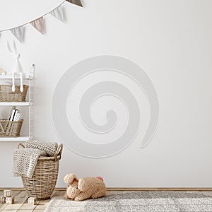 Mock up frame in children room interior background photo