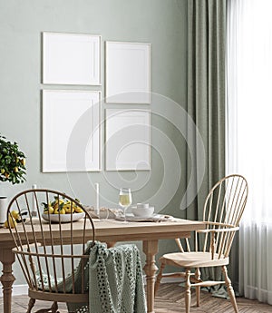 Mock up frame in home interior background, Scandinavian style