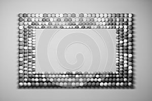 Mock up frame made of balls