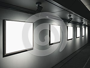 Mock up Frame on wall with lighting Art Gallery