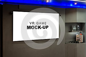 Mock up horizontal monitor VR Game in showroom