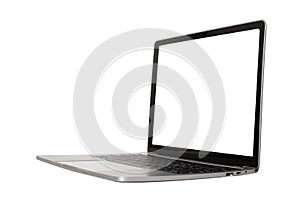 Mock up laptop devices isolated white background. personal computer notebook with empty screen. white,blank copy space for use