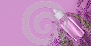 Mock-up lavender extract background with copy space