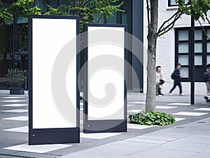 Mock up Light Box set Template Sign stand outdoor Public building
