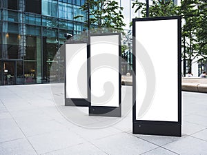 Mock up Light Box set Template Vertical Sign stand outdoor building