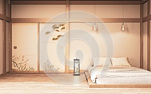 Mock up Luxury modern zen style bedroom mock up, Designing the most beautiful. 3D rendering