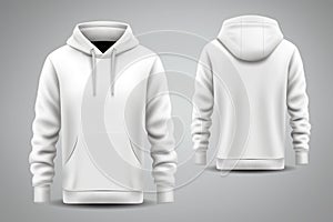 mock up white hoodie on grey background photo