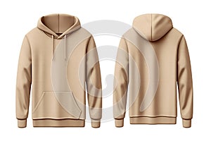 Mock up men& x27;s beige hoodi photo