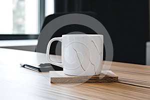 Mock up minimalist white ceramic mug