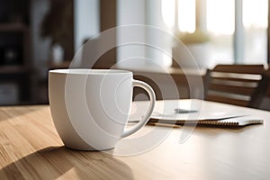 Mock up minimalist white ceramic mug