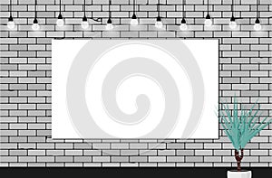 Mock up with Old brick wall background with vignette