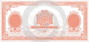 Mock up of an old classic banknote with two portraits red