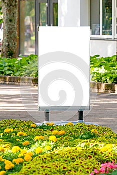 Mock up. Outdoor advertising, blank billboard outdoors, public information board in the park