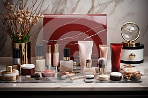 mock up packaging for cosmetic and amenities mood tone board