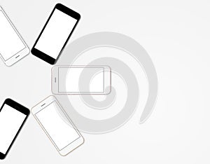 Mock-up phone mobile color set blank screen