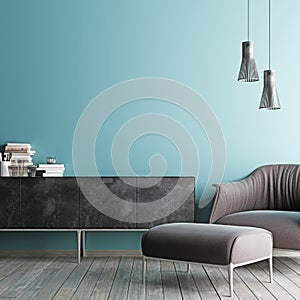 mock up poster in hipster interior background, scandinavian style