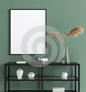 Mock up poster in interior background, modern style