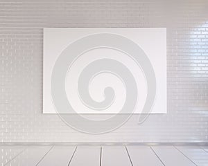 Mock up poster with vintage pastel hipster minimalism loft interior background, 3D rendering