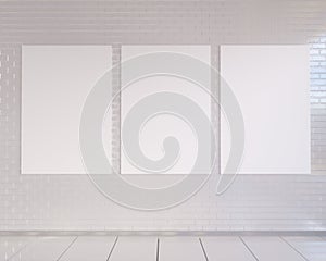 Mock up poster with vintage pastel hipster minimalism loft interior background, 3D rendering