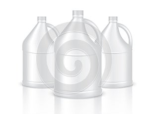Mock up Realistic Plastic Gallon Packaging Product For Chemical Solution or Milk Bottle isolated Background.