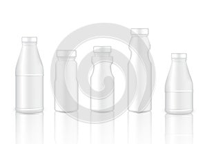 Mock up Realistic Plastic Packaging Product For Milk, Soft Drink or Water Juice Bottle isolated Background.