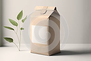 Mock up Set of eco products on a beige background healthy food concept of healthy foods. Empty cardboard boxes with space for text