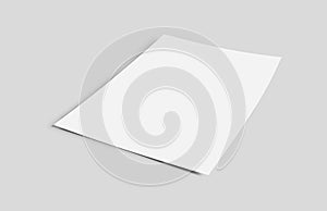 Mock up of a sheet of paper isolated on a background with shadow - 3d rendering