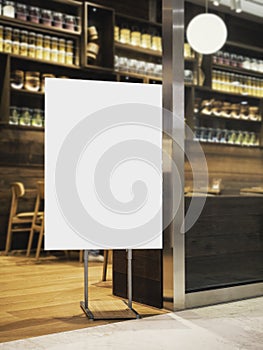 Mock up Sign Stand Shop Cafe Restaurant Menu Modern style