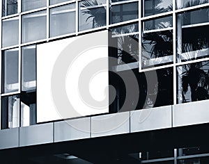 Mock up square Sign logo Shop Logo on Modern building