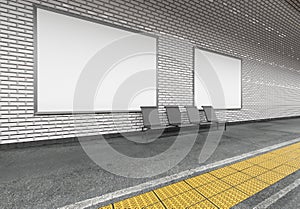 Mock up of an subway Billboard Advertisement - 3d rendering