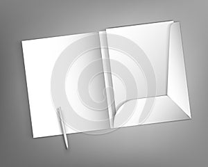 Mock Up template ready design with a folder and pen blank letter