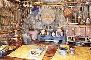 A mock-up of traditional Thai kitchen