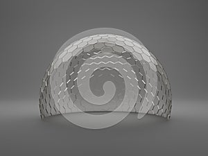 Mock-up transparent glass dome protection Concept or barrier 3d rendering photo