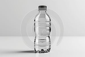 mock up of transparent plastic bottle for mineral water on white isolated background. Blank for packaging design