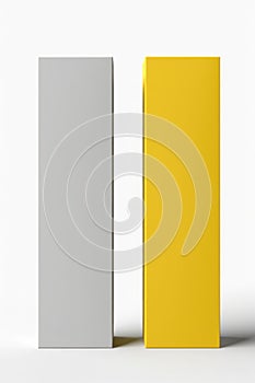 mock-up of two cardboard rectangular packaging boxes, on a light background