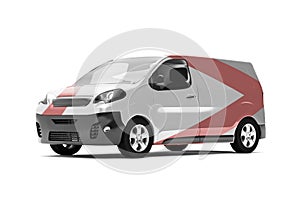 Mock up of a van on a white background - 3d rendering