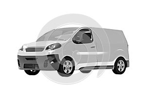 Mock up of a van on a white background - 3d rendering