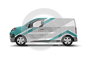 Mock up of a van on a white background - 3d rendering