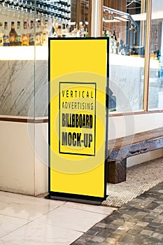 Mock up vertical billboard advertising front of pub