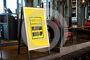 Mock up vertical billboard advertising front of pub