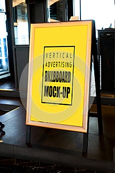 Mock up vertical billboard advertising front of pub