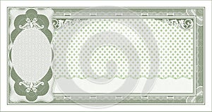 Mock-up of a vintage bill, with an offset portrait green