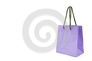Mock up violet Paper Bag for shopping