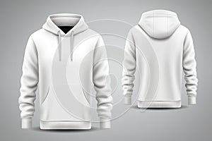 mock up white hoodie on grey background