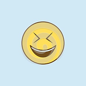 mockery 2 colored line icon. Simple yellow and brown element illustration. mockery concept outline symbol design from emoji set