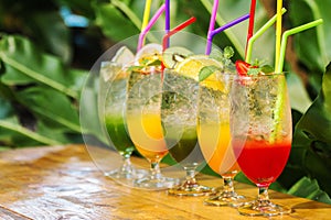 Mocktail and smoothies are a popular people`s health. And in need of refreshing sweetness of the fruit.