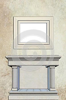 Mockup ancient interior decor