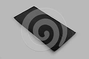 Mockup of a black terry towel for design, branding