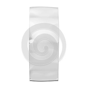 Mockup Blank Foil Or Paper Food Stand Up Pouch Snack Sachet Bag Packaging. Front View. Illustration Isolated On White